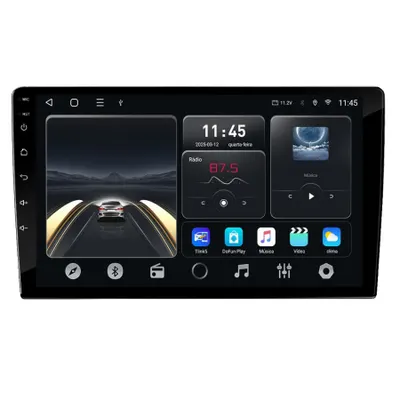 Central Multimídia OCTACORE F80 4+64GB LITE Tela QLED IPS NAVPRO Carplay + Android Auto sem fio — detalhe