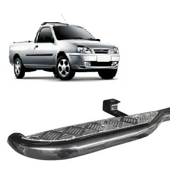 Estribo Courier Tubular C/ Chapa Alumínio Preto