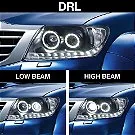 Farol Hilux em Led Máscara Negra Angel Eyes 2009 2010 2011 - Imagem 4