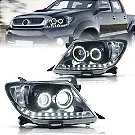 Farol Hilux em Led Máscara Negra Angel Eyes 2009 2010 2011 - Imagem 3