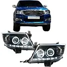 Farol Toyota Hilux 2012/2015 Máscara Negra LED 1 Globo Óptico - Imagem 3