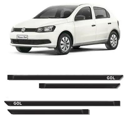 Friso Lateral Gol 98/11 4P Preto Borracha C/Nome*