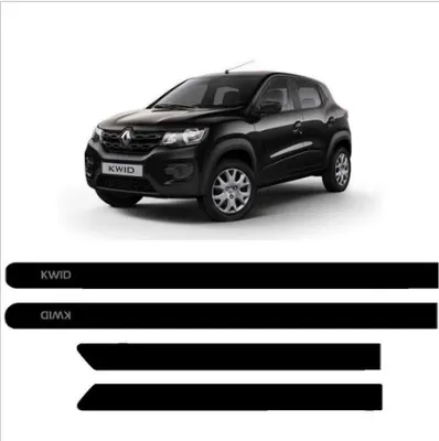 Friso Lateral Kwid Preto Borracha C/Nome*