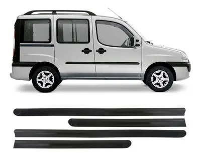 Friso Lateral Doblo Preto Borracha*