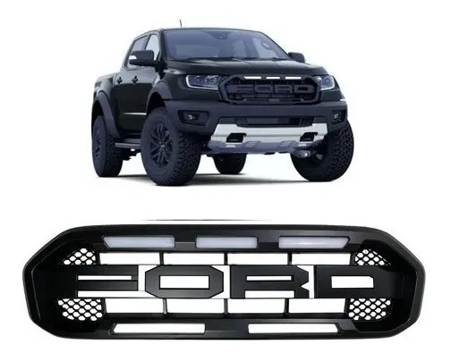 Grade Frontal Raptor Ford Ranger 2019 a 2023 com LED Branco - Imagem 1
