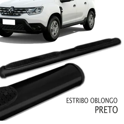 Estribo Duster 21/ Oblongo Preto (+KIT)*