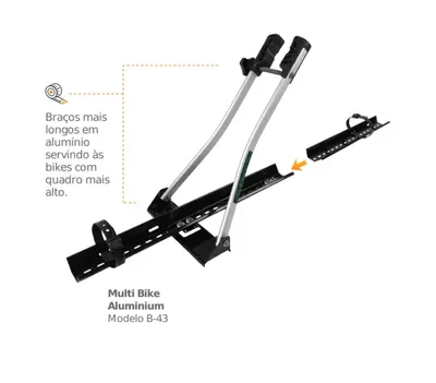 Calha De Bike Alumínio Prata (2 Pontos De Fix)* — detalhe
