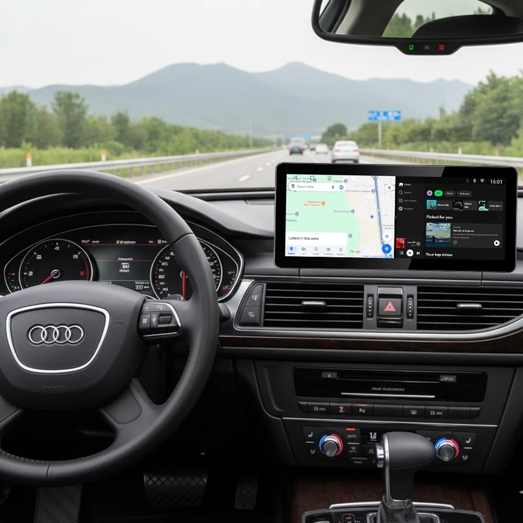 Central Multimídia Octacore PRO Luxury para Audi A6L 12-18 com tela de 10.25" ou 12.3"
