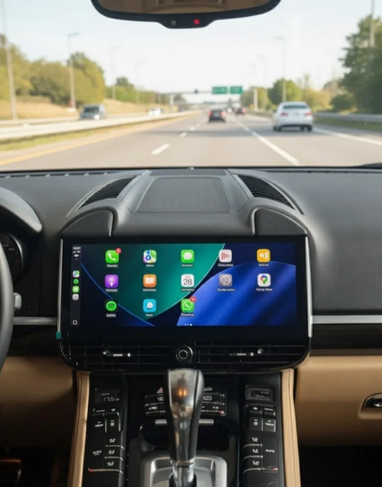 Central Multimídia Octacore PRO Luxury para Porsche Cayenne 12.3 com foco em tecnologia automotiva