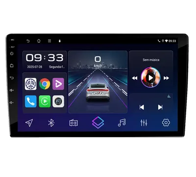 Central Multimídia OCTACORE F80 4+64GB LITE Tela QLED IPS NAVPRO Carplay + Android Auto sem fio