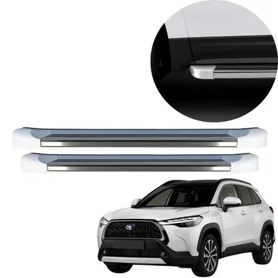 Estribo Corolla Cross 21/ EVO Branco Lunar