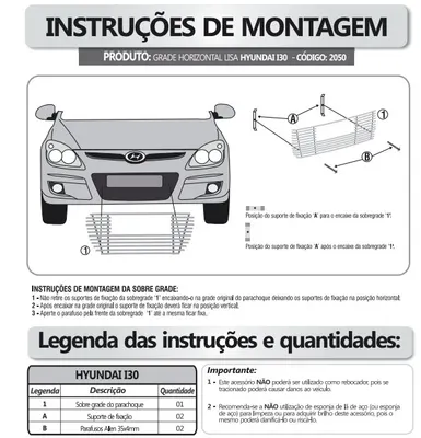 Sobre Grade I-30 08/ Flat 1pç — detalhe