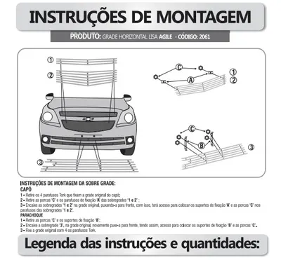 Sobre Grade Agile 2010/ C/Spoiler Flat 3pçs — detalhe