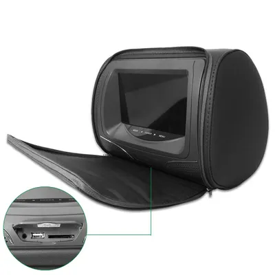 Encosto De Cabeça Cinza C/Leitor De Dvd IN* — detalhe