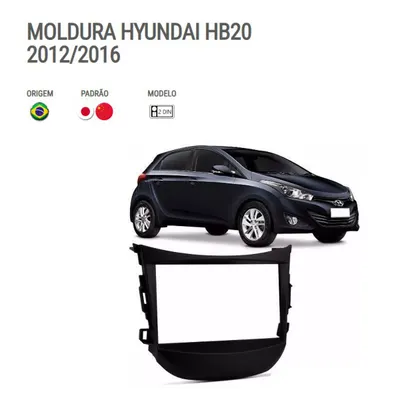 Moldura P/Mídia HB20 12/19 7″ Preta*