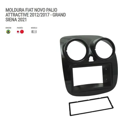 Moldura P/Mídia Palio 14/17 7″ Black Piano*