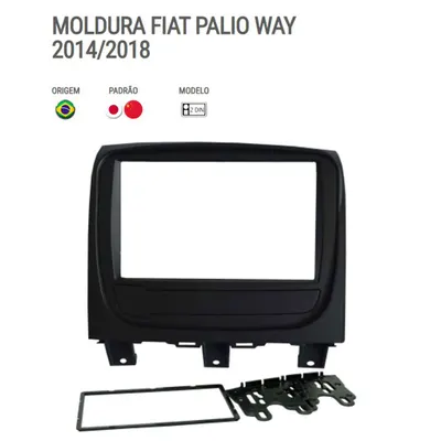 Moldura P/Mídia Palio Way 14/17 7″ Preta*