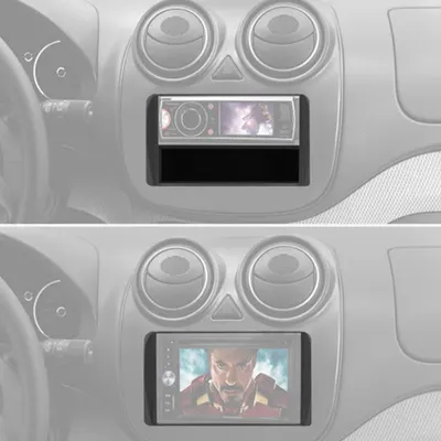 Moldura P/Mídia Corolla 15 GLI/Etios 6.8 ” Preta — detalhe