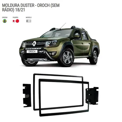 Moldura P/Mídia Duster/Oroch 18/21 7″ Preta *