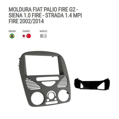 Moldura P/Mídia Palio/Strada 02/14 C/A 7″ Prata*