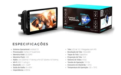 Central Multimidia Kicks 10.1″ * — detalhe