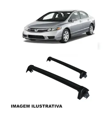Rack De Alumínio Civic 07/11 S/Teto Solar Preto*