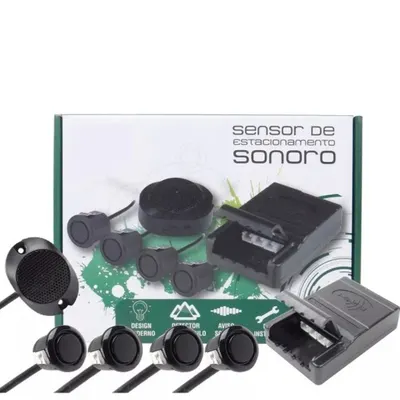 Sensor Estac. Sonoro Traseiro Preto Brilho 18mm*