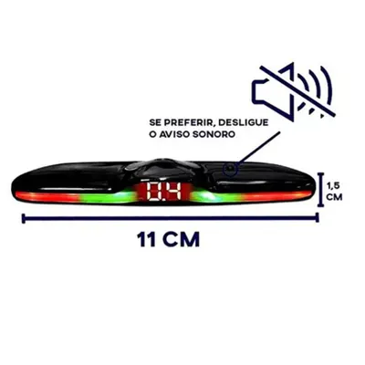 Sensor Estac. Traseiro Preto Fosco* — detalhe