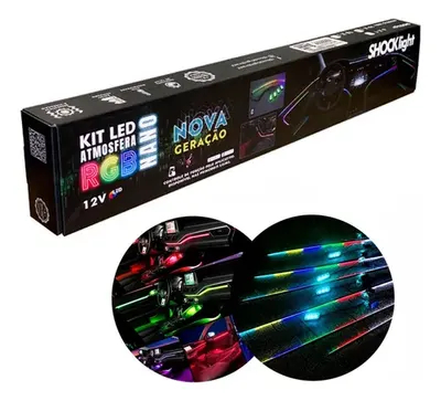 Kit Fita Nano LED RGB para Painel, Portas e Pés – Controle via App Bluetooth 12V