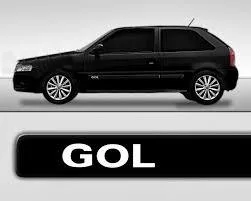 Friso Lateral 4P Preto Escrita Cromo Gol GVI* — detalhe