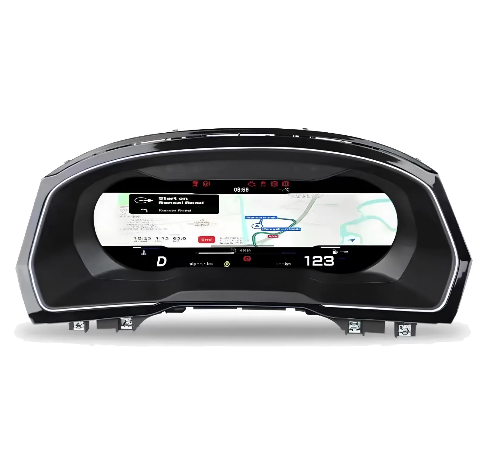 Painel Cluster Digital TFT VW Arteon 18-19 9" 1920x720 com tela HD e design moderno