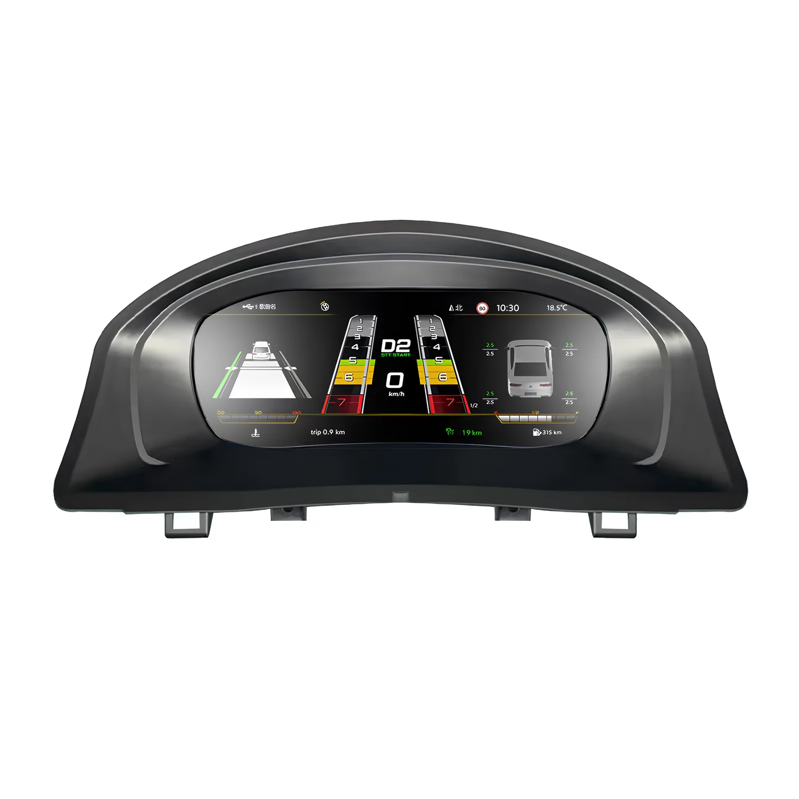 Painel Cluster Digital TFT VW Golf 5 04-08 com tela de 10.25" e resolução de 1920x720