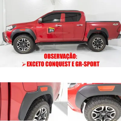 Alargador De Paralamas Hilux 16/ CD Adesivo Verm*