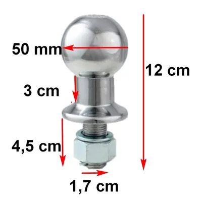 Bola P/ Engate CROMO 0,50x120mm Eixo 18mm — detalhe